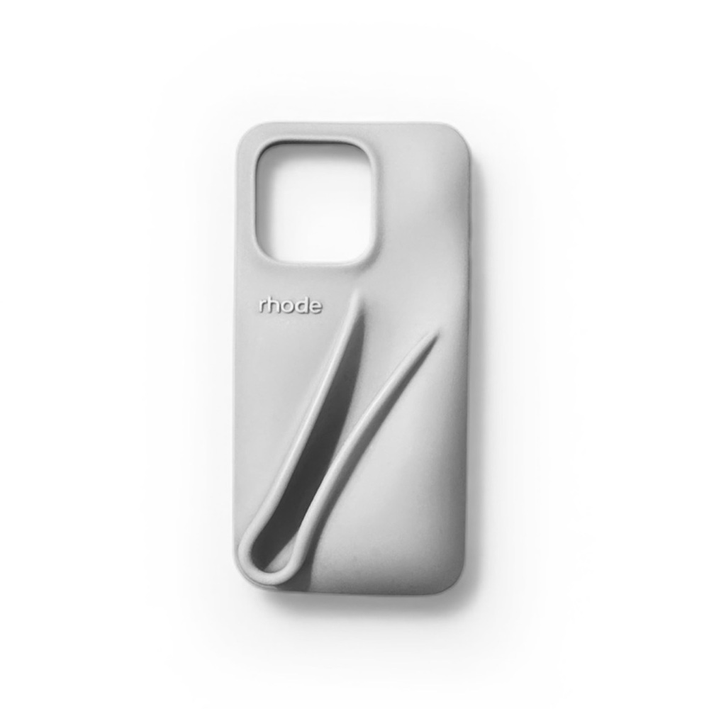 RHODE White Silicone Phone Case with Strap Detail